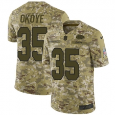 Youth Nike Kansas City Chiefs #35 Christian Okoye Limited Camo 2018 Salute to Service NFL Jersey