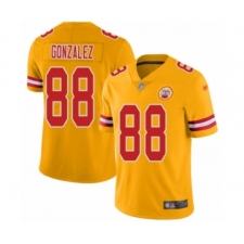 Men's Kansas City Chiefs #88 Tony Gonzalez Limited Gold Inverted Legend Football Jersey