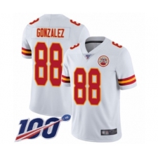 Men's Kansas City Chiefs #88 Tony Gonzalez White Vapor Untouchable Limited Player 100th Season Football Jersey