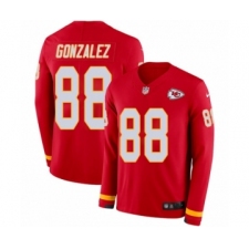 Men's Nike Kansas City Chiefs #88 Tony Gonzalez Limited Red Therma Long Sleeve NFL Jersey