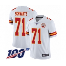 Men's Kansas City Chiefs #71 Mitchell Schwartz White Vapor Untouchable Limited Player 100th Season Football Jersey