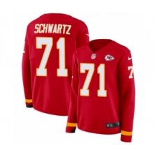Women's Nike Kansas City Chiefs #71 Mitchell Schwartz Limited Red Therma Long Sleeve NFL Jersey