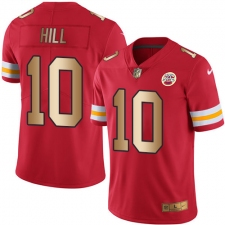 Men's Nike Kansas City Chiefs #10 Tyreek Hill Limited Red/Gold Rush NFL Jersey