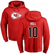 NFL Nike Kansas City Chiefs #10 Tyreek Hill Red Name & Number Logo Pullover Hoodie