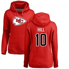 NFL Women's Nike Kansas City Chiefs #10 Tyreek Hill Red Name & Number Logo Pullover Hoodie