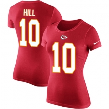 NFL Women's Nike Kansas City Chiefs #10 Tyreek Hill Red Rush Pride Name & Number T-Shirt