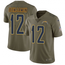 Men's Nike Los Angeles Chargers #12 Travis Benjamin Limited Olive 2017 Salute to Service NFL Jersey