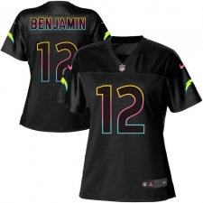 Women's Nike Los Angeles Chargers #12 Travis Benjamin Game Black Fashion NFL Jersey