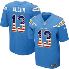 Men's Nike Los Angeles Chargers #13 Keenan Allen Elite Electric Blue Alternate USA Flag Fashion NFL Jersey
