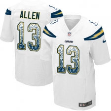 Men's Nike Los Angeles Chargers #13 Keenan Allen Elite White Road Drift Fashion NFL Jersey
