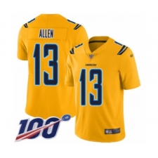 Youth Los Angeles Chargers #13 Keenan Allen Limited Gold Inverted Legend 100th Season Football Jersey