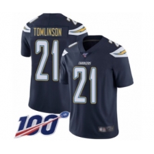 Men's Los Angeles Chargers #21 LaDainian Tomlinson Navy Blue Team Color Vapor Untouchable Limited Player 100th Season Football Jersey