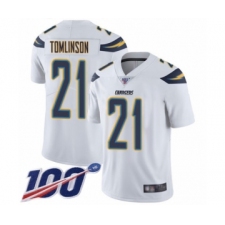 Men's Los Angeles Chargers #21 LaDainian Tomlinson White Vapor Untouchable Limited Player 100th Season Football Jersey
