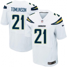 Men's Nike Los Angeles Chargers #21 LaDainian Tomlinson Elite White NFL Jersey