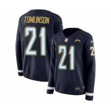 Women's Nike Los Angeles Chargers #21 LaDainian Tomlinson Limited Navy Blue Therma Long Sleeve NFL Jersey