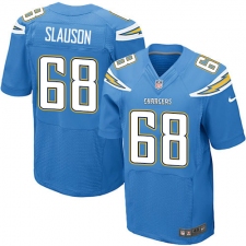 Men's Nike Los Angeles Chargers #68 Matt Slauson Elite Electric Blue Alternate NFL Jersey