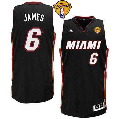 Miami Heat #6 LeBron James Black Revolution 30 Finals Patch Stitched NBA Jersey