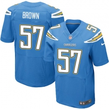 Men's Nike Los Angeles Chargers #57 Jatavis Brown Elite Electric Blue Alternate NFL Jersey