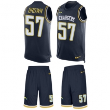 Men's Nike Los Angeles Chargers #57 Jatavis Brown Limited Navy Blue Tank Top Suit NFL Jersey