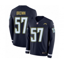 Men's Nike Los Angeles Chargers #57 Jatavis Brown Limited Navy Blue Therma Long Sleeve NFL Jersey