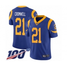 Men's Los Angeles Rams #21 Nolan Cromwell Royal Blue Alternate Vapor Untouchable Limited Player 100th Season Football Jersey