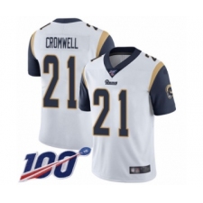 Men's Los Angeles Rams #21 Nolan Cromwell White Vapor Untouchable Limited Player 100th Season Football Jersey