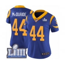 Women's Nike Los Angeles Rams #44 Jacob McQuaide Royal Blue Alternate Vapor Untouchable Limited Player Super Bowl LIII Bound NFL Jersey