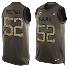 Men's Nike Los Angeles Rams #52 Alec Ogletree Limited Green Salute to Service Tank Top NFL Jersey