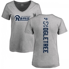 NFL Women's Nike Los Angeles Rams #52 Alec Ogletree Ash Backer V-Neck T-Shirt