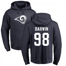 NFL Nike Los Angeles Rams #98 Connor Barwin Navy Blue Name & Number Logo Pullover Hoodie