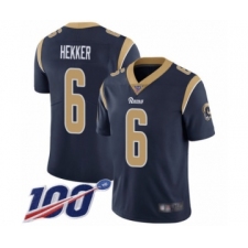 Men's Los Angeles Rams #6 Johnny Hekker Navy Blue Team Color Vapor Untouchable Limited Player 100th Season Football Jersey