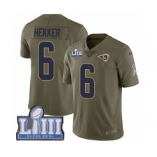 Men's Nike Los Angeles Rams #6 Johnny Hekker Limited Olive 2017 Salute to Service Super Bowl LIII Bound NFL Jersey