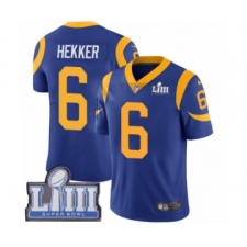 Men's Nike Los Angeles Rams #6 Johnny Hekker Royal Blue Alternate Vapor Untouchable Limited Player Super Bowl LIII Bound NFL Jersey