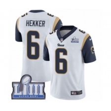 Men's Nike Los Angeles Rams #6 Johnny Hekker White Vapor Untouchable Limited Player Super Bowl LIII Bound NFL Jersey