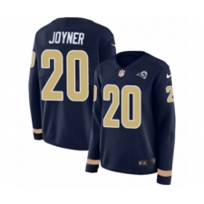 Women's Nike Los Angeles Rams #20 Lamarcus Joyner Limited Navy Blue Therma Long Sleeve NFL Jersey