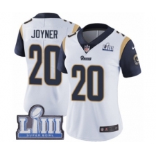 Women's Nike Los Angeles Rams #20 Lamarcus Joyner White Vapor Untouchable Limited Player Super Bowl LIII Bound NFL Jersey