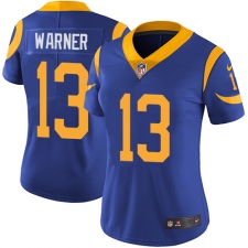 Women's Nike Los Angeles Rams #13 Kurt Warner Elite Royal Blue Alternate NFL Jersey