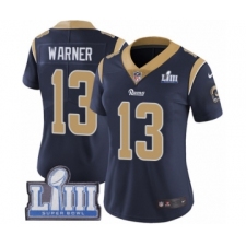 Women's Nike Los Angeles Rams #13 Kurt Warner Navy Blue Team Color Vapor Untouchable Limited Player Super Bowl LIII Bound NFL Jersey