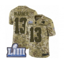 Youth Nike Los Angeles Rams #13 Kurt Warner Limited Camo 2018 Salute to Service Super Bowl LIII Bound NFL Jersey