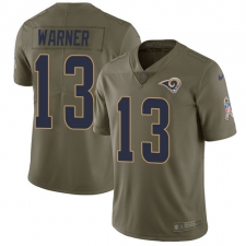 Youth Nike Los Angeles Rams #13 Kurt Warner Limited Olive 2017 Salute to Service NFL Jersey
