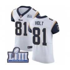 Men's Nike Los Angeles Rams #81 Torry Holt White Vapor Untouchable Elite Player Super Bowl LIII Bound NFL Jersey