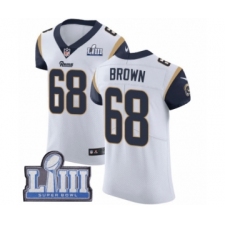 Men's Nike Los Angeles Rams #68 Jamon Brown White Vapor Untouchable Elite Player Super Bowl LIII Bound NFL Jersey