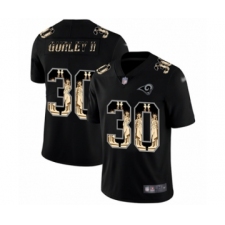 Men's Los Angeles Rams #30 Todd Gurley Limited Black Statue of Liberty Football Jersey