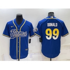 Men's Los Angeles Rams #99 Aaron Donald Blue Stitched Cool Base Nike Baseball Jersey