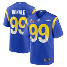 Youth Los Angeles Rams #99 Aaron Donald Blue Nike Royal Super Bowl LVI Patch Jersey