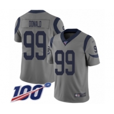 Youth Los Angeles Rams #99 Aaron Donald Limited Gray Inverted Legend 100th Season Football Jersey
