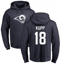 NFL Nike Los Angeles Rams #18 Cooper Kupp Navy Blue Name & Number Logo Pullover Hoodie