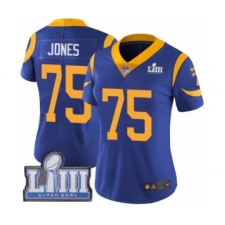 Women's Nike Los Angeles Rams #75 Deacon Jones Royal Blue Alternate Vapor Untouchable Limited Player Super Bowl LIII Bound NFL Jersey