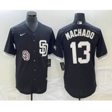 Men's San Diego Padres #13 Manny Machado Black 2023 Cool Base Stitched Jersey