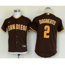 Youth San Diego Padres #2 Xander Bogaerts Brown Cool Base Stitched Baseball Jersey